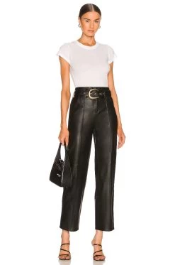 Kisha Leather Pant Black -Fashion Women's Clothing Store LOVF WP565 V4