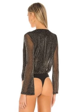 Micah Bodysuit Black & Gold -Fashion Women's Clothing Store LOVF WS1534 V4