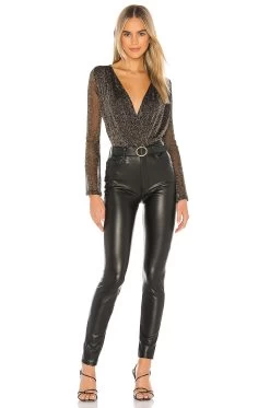Micah Bodysuit Black & Gold -Fashion Women's Clothing Store LOVF WS1534 V5
