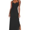 Naima Ruched Maxi Dress Black -Fashion Women's Clothing Store LPAR WD716 V1