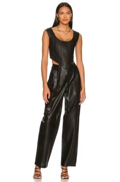 Amalia Leather Pant Black -Fashion Women's Clothing Store LPAR WP211 V4