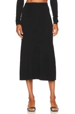 Caliana Tie Midi Skirt Black