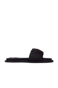 Madison Flat Sandal Black Satin