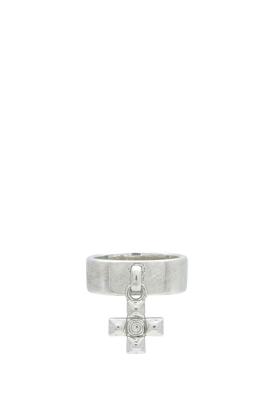 Luv AJ Molten Cross Charm Ring Silver 3 Luv AJ Molten Cross Charm Ring Silver