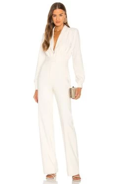 X REVOLVE Reina Jumpsuit Ivory