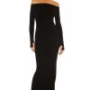 X REVOLVE Off Shoulder Bodycon Maxi Dress Black -Fashion Women's Clothing Store MELR WD345 V1
