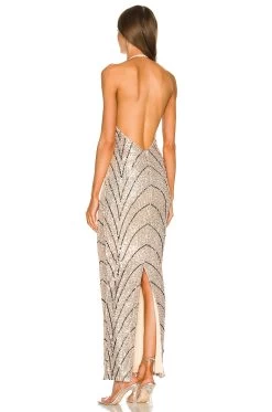 X REVOLVE Coreen Gown Champagne & Black -Fashion Women's Clothing Store MELR WD524 V3