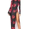 ROBE MAXI VIVIAN Floral Red -Fashion Women's Clothing Store MFAR WD24 V1