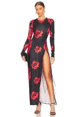ROBE MAXI VIVIAN Floral Red