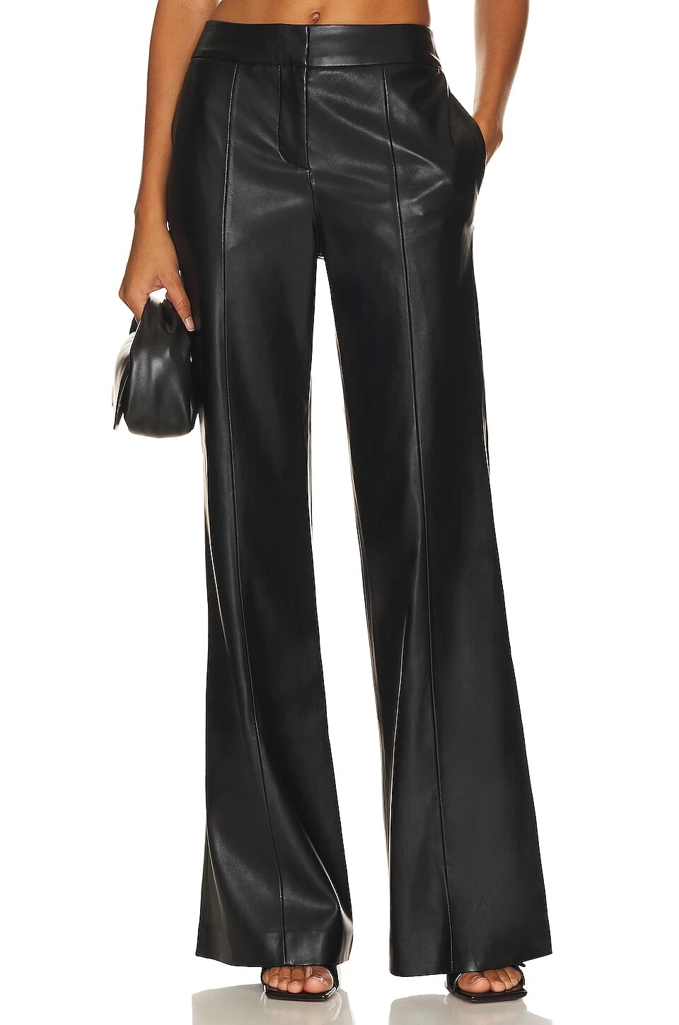 MILLY Nash Faux Leather Leather Pants Black 3 MILLY Nash Faux Leather Leather Pants Black