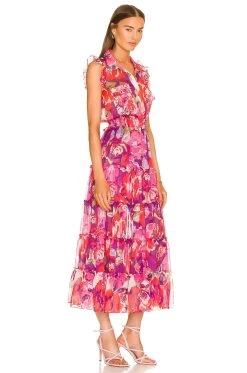 Trina Dress Lilac Coming Up Roses -Fashion Women's Clothing Store MISA WD567 V2