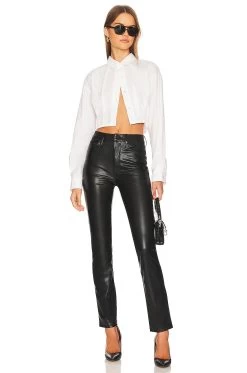 MOTHER SKINNY-HOSE DAZZLER Wax On, Wax Off Black -Fashion Women's Clothing Store MOTH WP121 V4