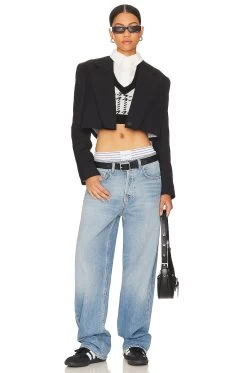 Josefine Crop Sweater Vest Black & White -Fashion Women's Clothing Store MOTO WK43 V4