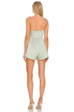 Fiona Ruched Romper Sage 7 Fiona Ruched Romper Sage -Fashion Women's Clothing Store MOTO WR3 V3