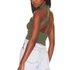 Yoli Open Back Top Olive Green -Fashion Women's Clothing Store MOTO WS102 V1