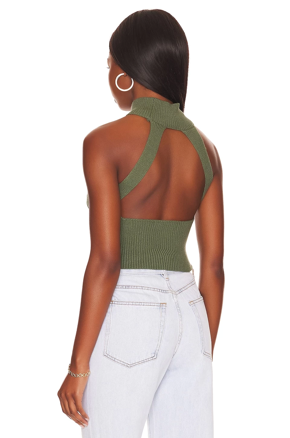 Yoli Open Back Top Olive Green 6 Yoli Open Back Top Olive Green - Image 4