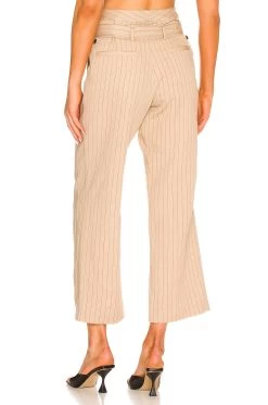 Artie Wrap Pant Khaki Pinstripe 8 Artie Wrap Pant Khaki Pinstripe -Fashion Women's Clothing Store MWER WP37 V3