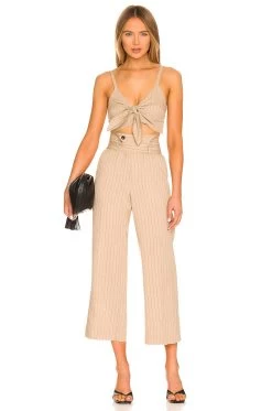 Artie Wrap Pant Khaki Pinstripe 9 Artie Wrap Pant Khaki Pinstripe -Fashion Women's Clothing Store MWER WP37 V4