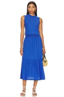 Barrett 90s Midi Dress Blue Bottle