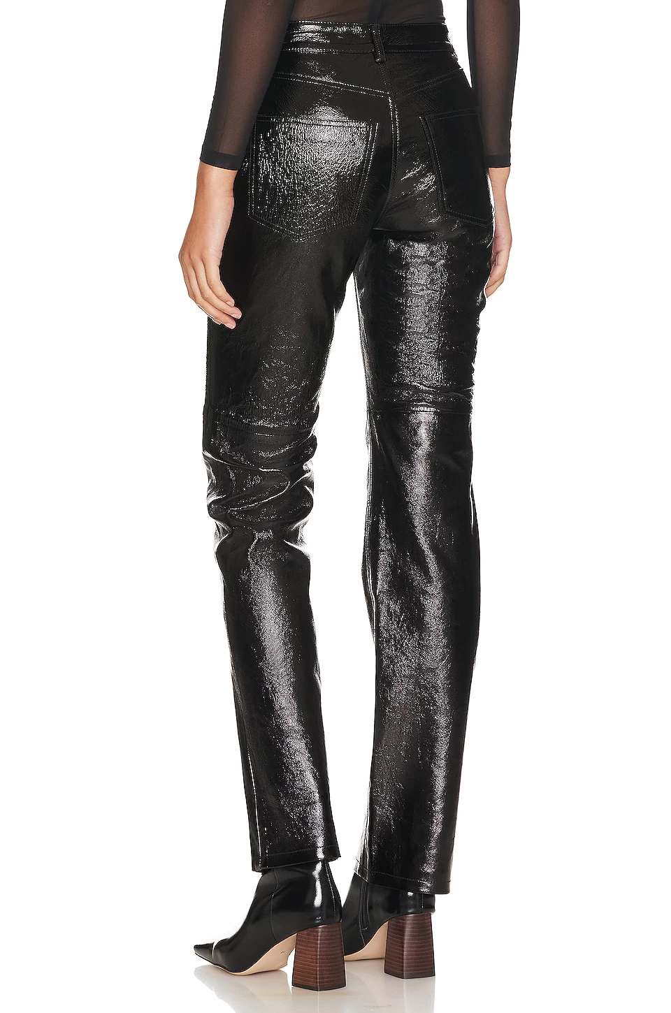 Mid Rise Leather Pant Black 5 Mid Rise Leather Pant Black - Image 3