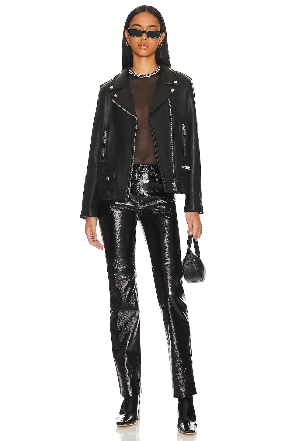 Mid Rise Leather Pant Black 6 Mid Rise Leather Pant Black - Image 4
