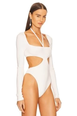 Turin Bodysuit White 9 Turin Bodysuit White -Fashion Women's Clothing Store NBDR WS778 V3