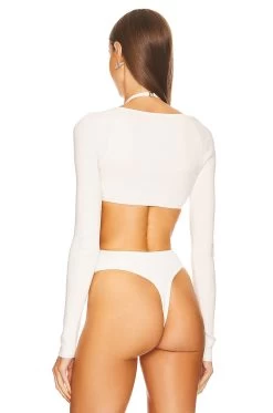 Turin Bodysuit White 10 Turin Bodysuit White -Fashion Women's Clothing Store NBDR WS778 V4