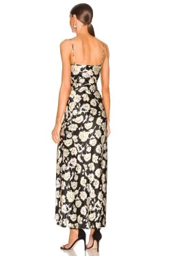 Simone Cowl Neck Gown Fan Floral -Fashion Women's Clothing Store NHOX WD354 V3