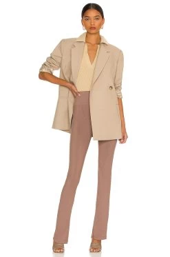 Delia Rib High Waist Legging Cigar -Fashion Women's Clothing Store NHOX WP25 V4