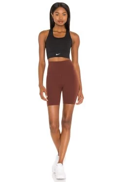 Nike Swoosh Long Line Bra Black -Fashion Women's Clothing Store NIKR WI73 V4