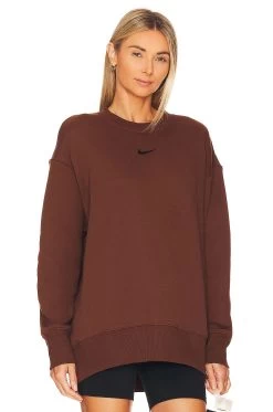 Nike NSW Fleece Crewneck Sweatshirt Cacao Wow & Black