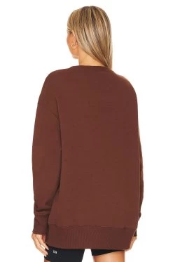 Nike NSW Fleece Crewneck Sweatshirt Cacao Wow & Black -Fashion Women's Clothing Store NIKR WK111 V3