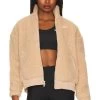 Nike NSW Swoosh Plush Jacket Hemp & White -Fashion Women's Clothing Store NIKR WO85 V1