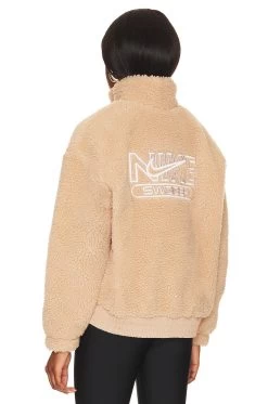 Nike NSW Swoosh Plush Jacket Hemp & White 10 Nike NSW Swoosh Plush Jacket Hemp & White -Fashion Women's Clothing Store NIKR WO85 V4