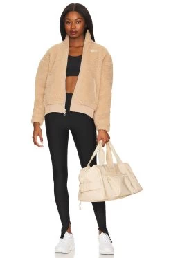 Nike NSW Swoosh Plush Jacket Hemp & White 11 Nike NSW Swoosh Plush Jacket Hemp & White -Fashion Women's Clothing Store NIKR WO85 V5