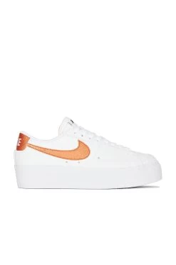 Nike Blazer Low Platform Sneaker White, Metallic Copper, Black, & Sail