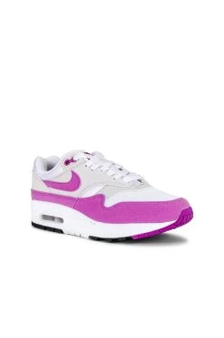 Nike Air Max 1 '87 Sneaker Neutral Grey & Fuchsia Dream -Fashion Women's Clothing Store NIKR WZ910 V2
