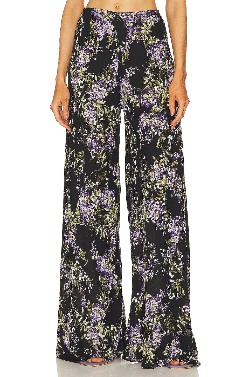 Norma Kamali Bias Elephant Pant Lavender Floral 3 Norma Kamali Bias Elephant Pant Lavender Floral