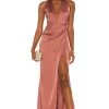 Stella Plunge Gown Mocha 2 Stella Plunge Gown Mocha -Fashion Women's Clothing Store NKIE WD472 V1
