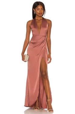 Stella Plunge Gown Mocha