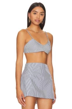 Christa Bralette Blue Stripe -Fashion Women's Clothing Store NOCH WS112 V2