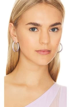 Tire Hoop Purple Ombre & White Rhodium 9 Tire Hoop Purple Ombre & White Rhodium -Fashion Women's Clothing Store NREY WL12 V4