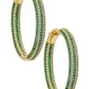 Tire Hoop Emerald, White Stripe, & Gold 2 Tire Hoop Emerald, White Stripe, & Gold -Fashion Women's Clothing Store NREY WL7 V1