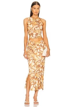 Nanushka Taina Skirt Botanic Aquarelle -Fashion Women's Clothing Store NUSH WQ15 V4