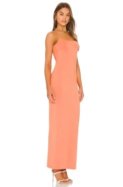 Katy Maxi Dress Peach -Fashion Women's Clothing Store NYOU WD22 V3