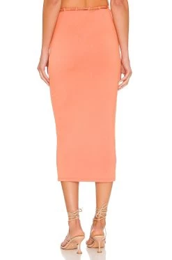 Dani Midi Skirt Peach -Fashion Women's Clothing Store NYOU WQ4 V3