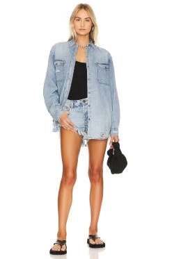 One Teaspoon Rollers Denim Short Hendrixe -Fashion Women's Clothing Store ONET WF237 V4