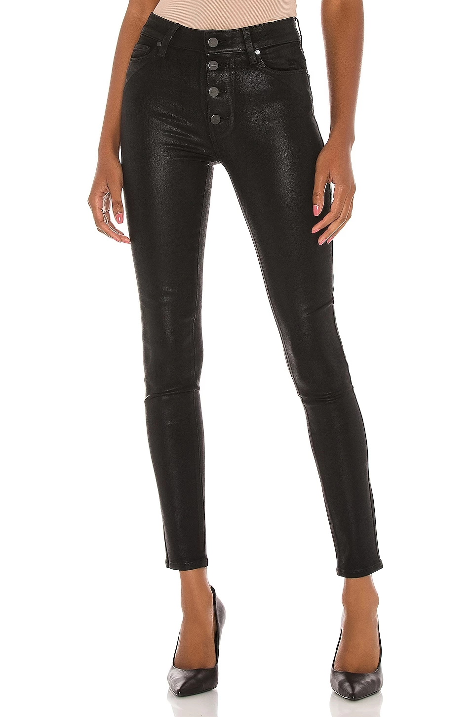 Paige Hoxton Ultra Skinny With Exposed Buttonfly Black Fog Luxe Coating 3 Paige Hoxton Ultra Skinny With Exposed Buttonfly Black Fog Luxe Coating