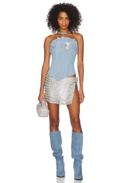 Calamity Corset Top Coastal Fog 10 Calamity Corset Top Coastal Fog -Fashion Women's Clothing Store PGIR WS27 V4