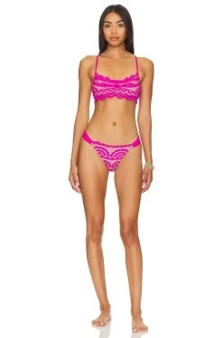 Lace Bralette Bikini Top Pink Lady 9 Lace Bralette Bikini Top Pink Lady -Fashion Women's Clothing Store PILY WX734 V4
